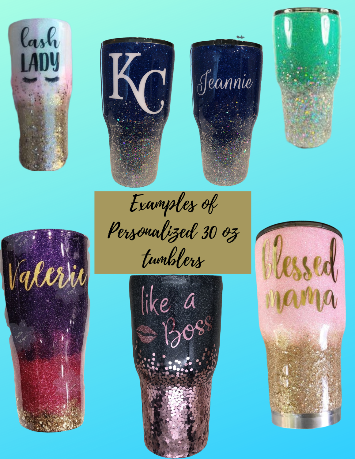 Personalized Glitter Tumbler