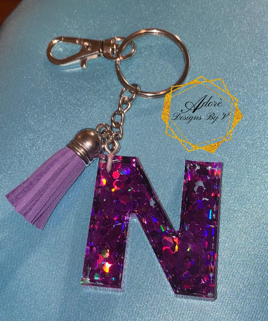 Letter Resin Keychains