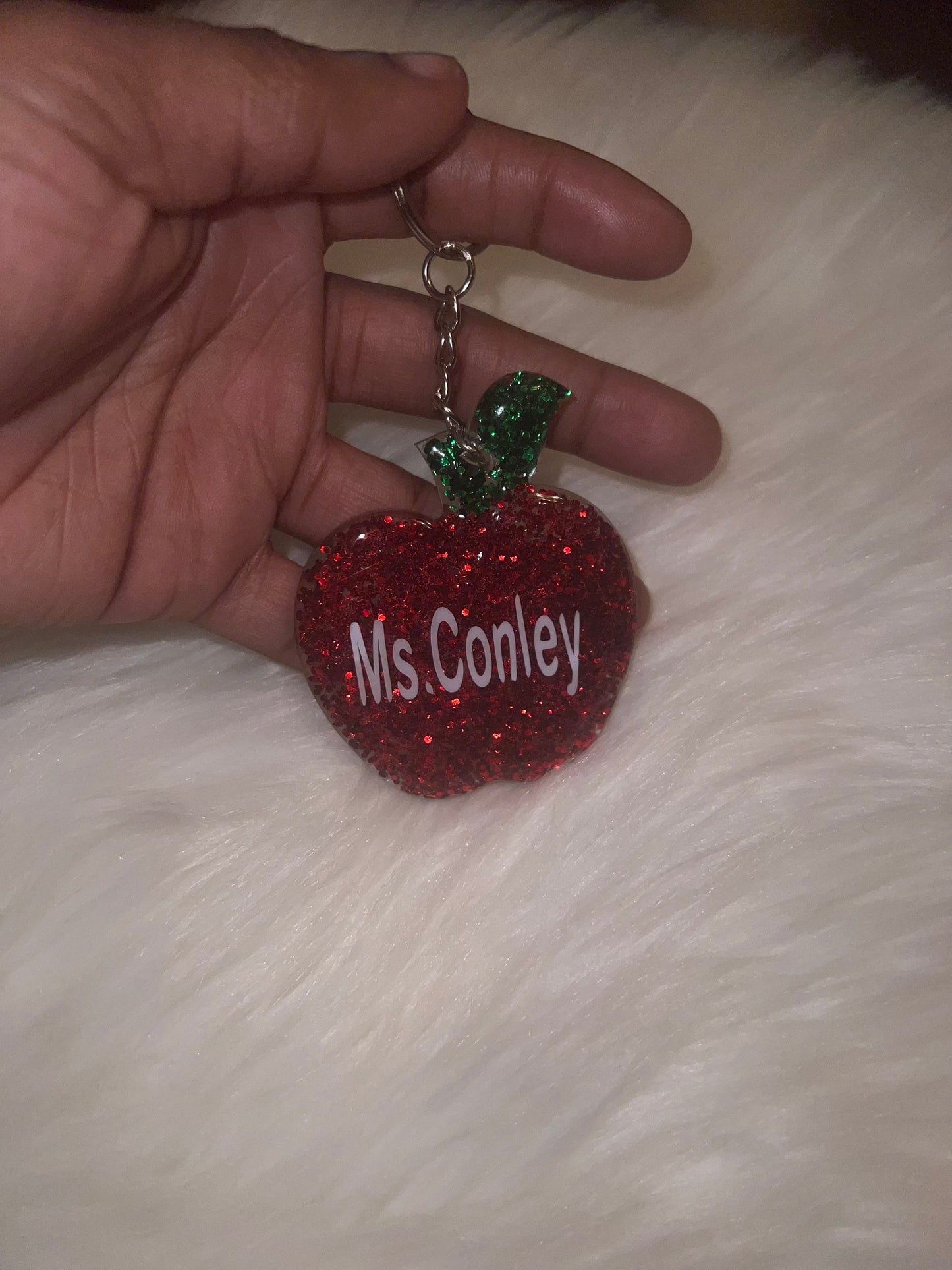 Teacher Apple Keychain