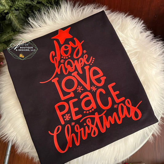 Word Christmas Tree Shirt