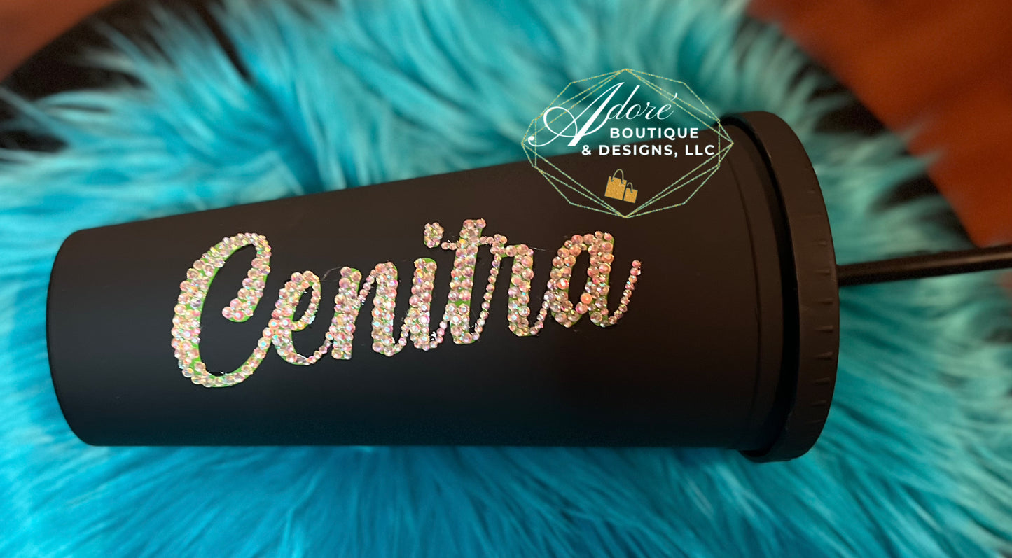 Personalized Name Rhinestone Tumbler