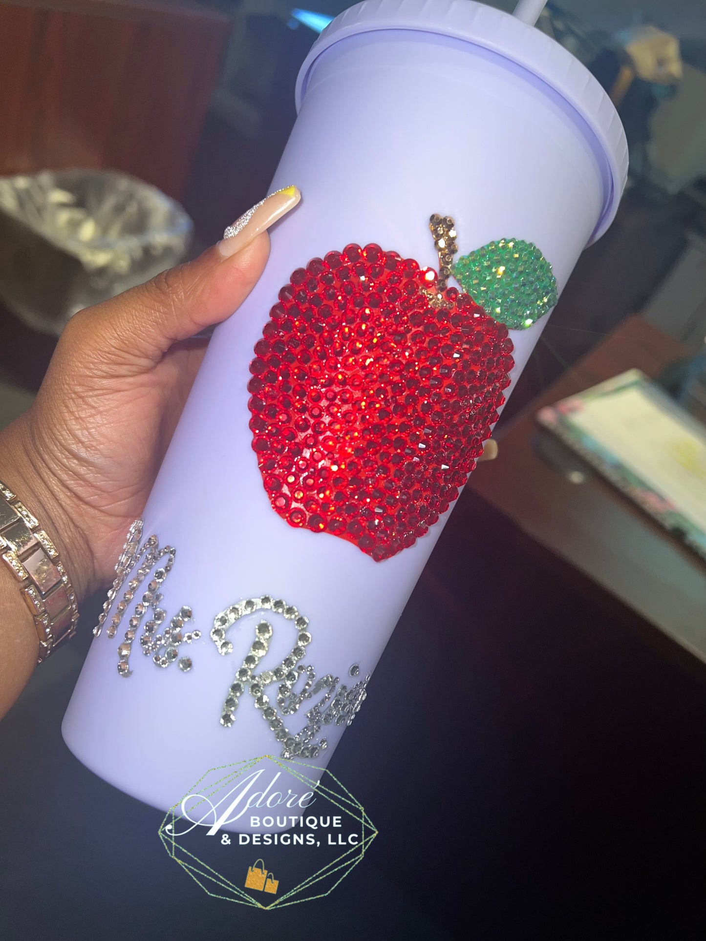 Personalized Name Rhinestone Tumbler